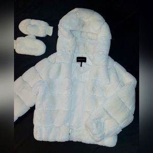 Faux fur double pocket  coat